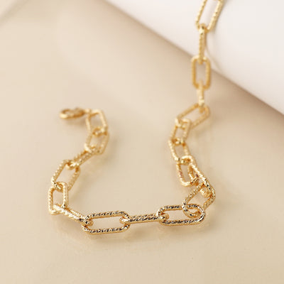 Golden Textured Paperchain Necklace