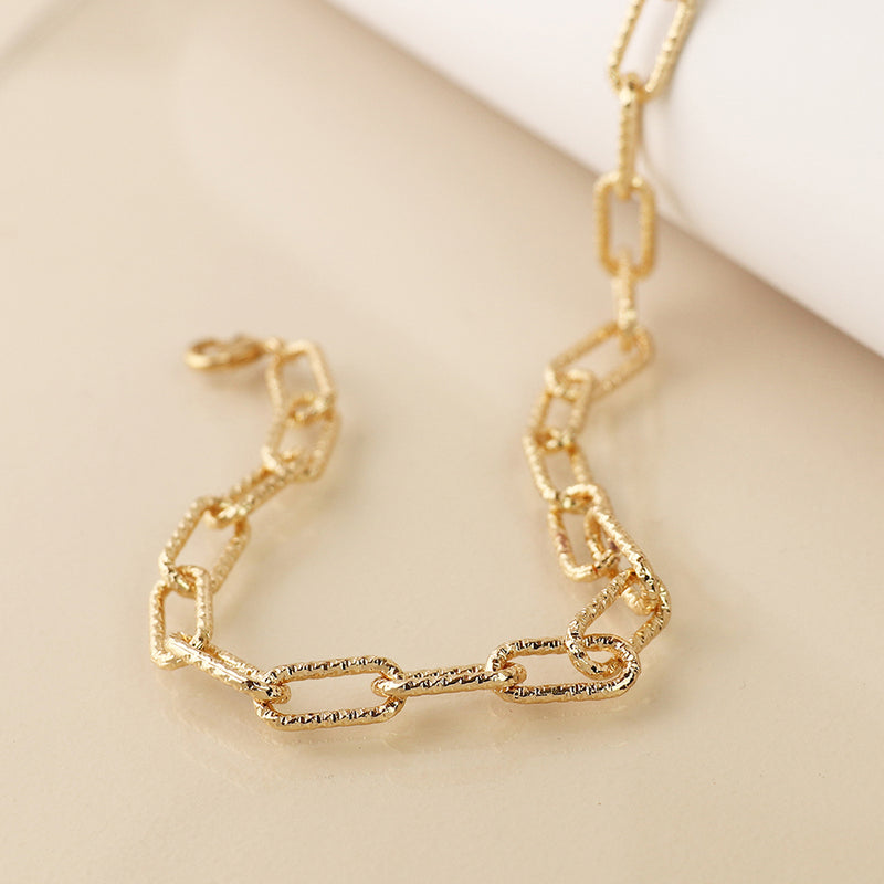 Golden Textured Paperchain Necklace
