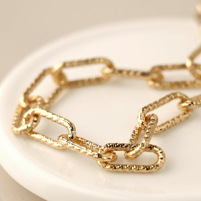Golden Textured Paperchain Necklace