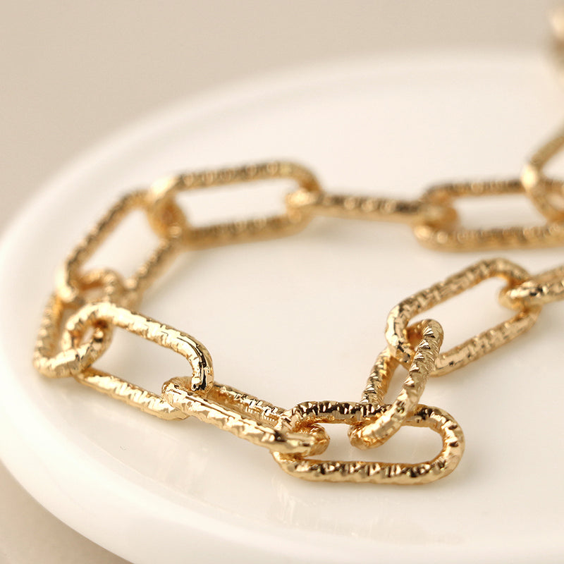 Golden Textured Paperchain Necklace