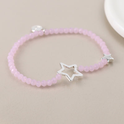 Pink Bead & Stars Bracelet