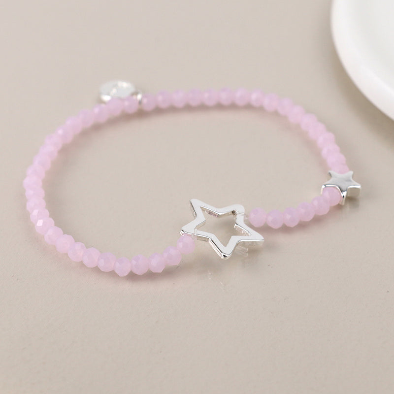 Pink Bead & Stars Bracelet
