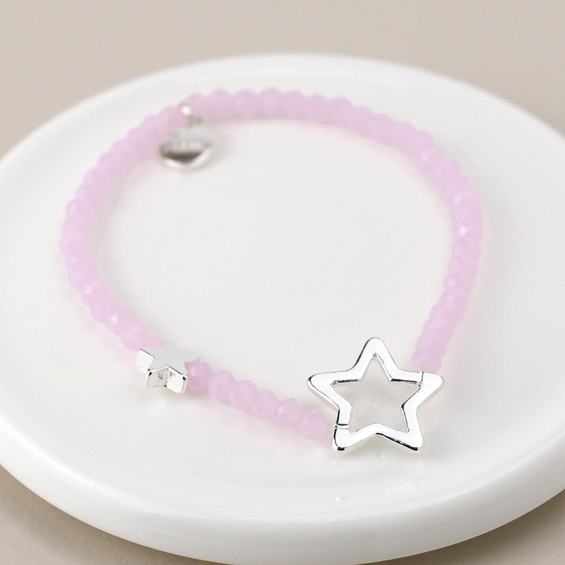 Pink Bead & Stars Bracelet