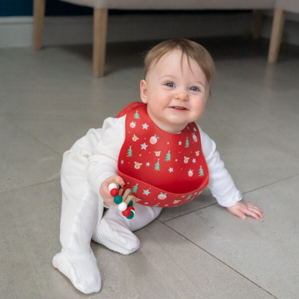Christmas Catch It Silicone Bib