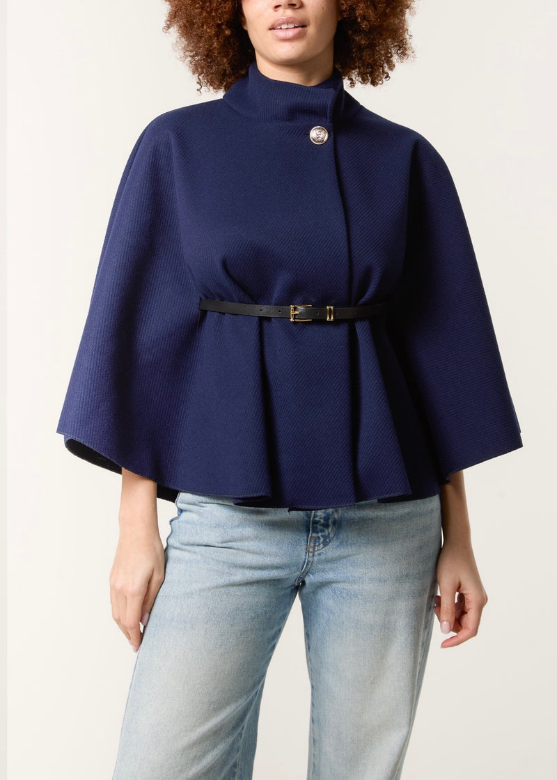 Mary Button Belted Cape