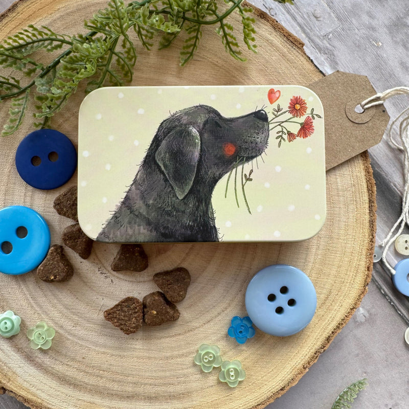 Labrador & Flowers Small Tin