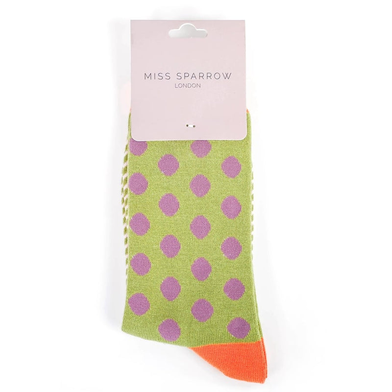 Polka Dots & Chevrons Green Bamboo Socks