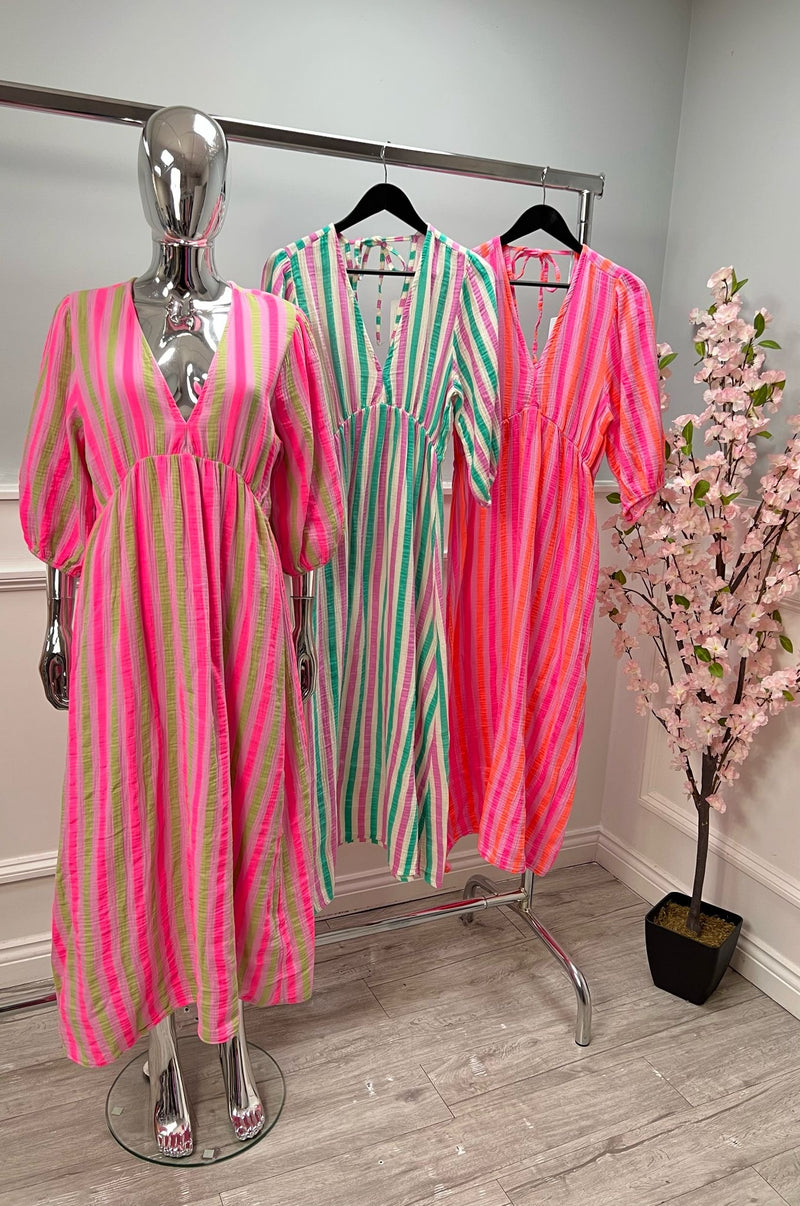 Natalie Stripe Dress - More Colours Available