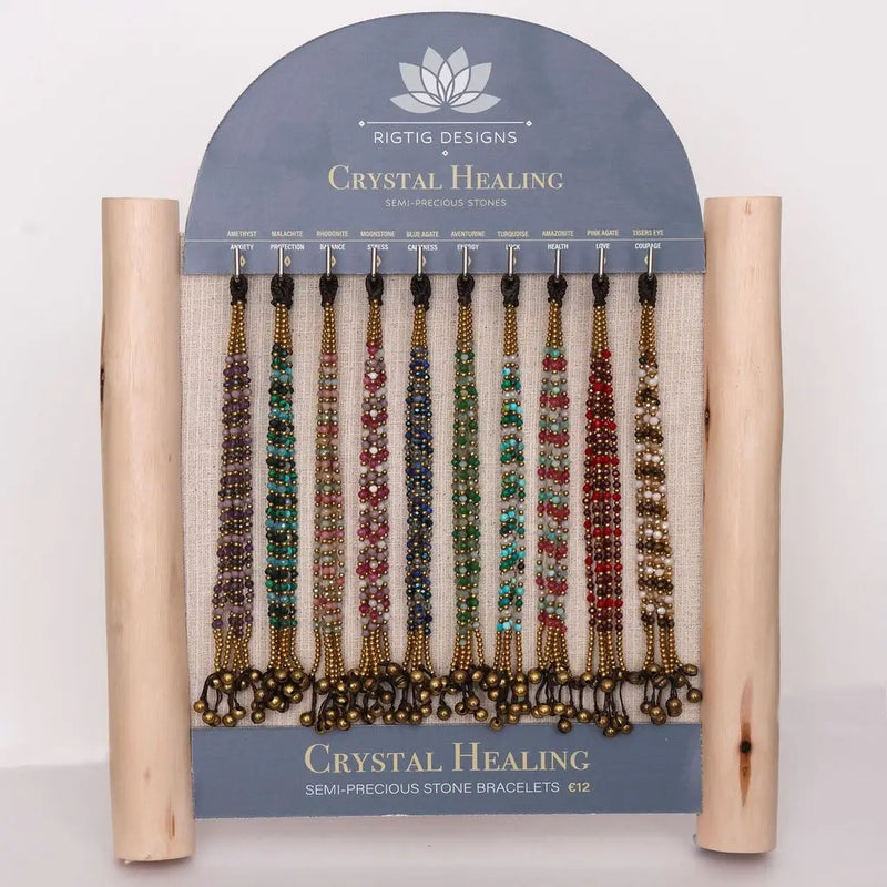 Brass Crystal Healing Bracelets - More Designs Available