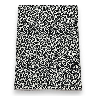 Cream & Black Leopard Print Winter Scarf