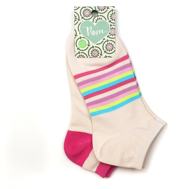 Set Of Two Rainbow Stripe Trainer Socks
