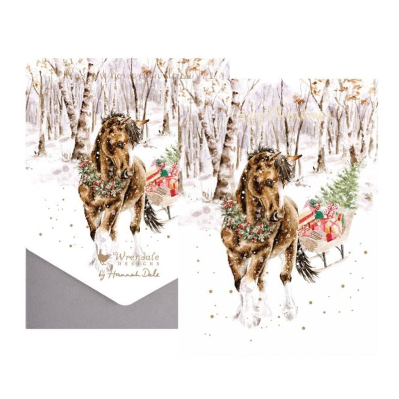 ‘Snowy Sleigh Ride’ Horse Christmas Card Pack