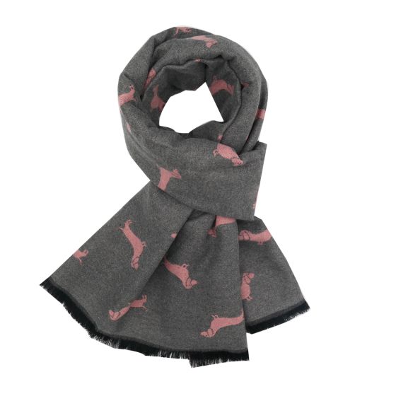 Grey Sausage Dog Winter Scarf
