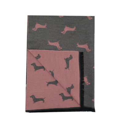 Grey Sausage Dog Winter Scarf