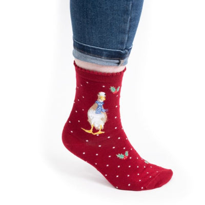 ‘Christmas Scarves’ Duck Bamboo Socks