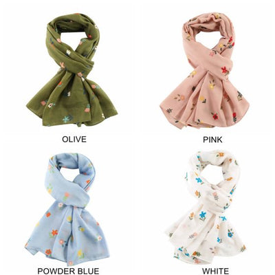 Pink Ditsy Flower Scarf
