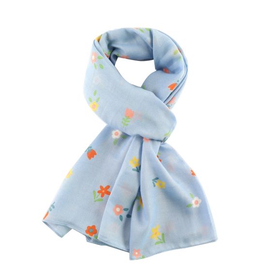 Blue Ditsy Flower Scarf