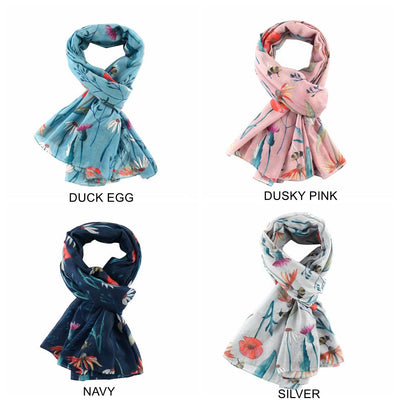 Navy Meadow Scarf