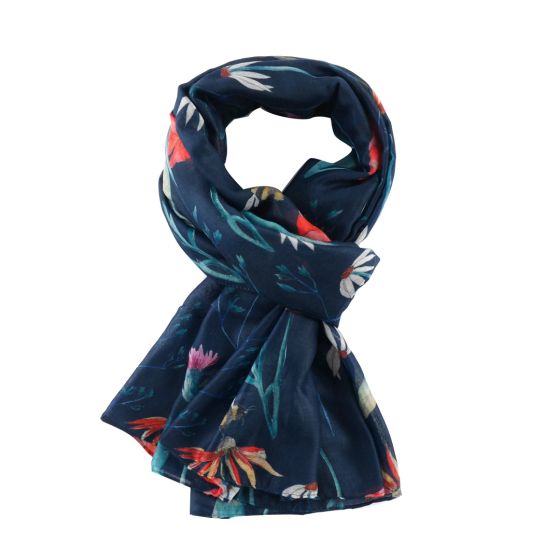Navy Meadow Scarf