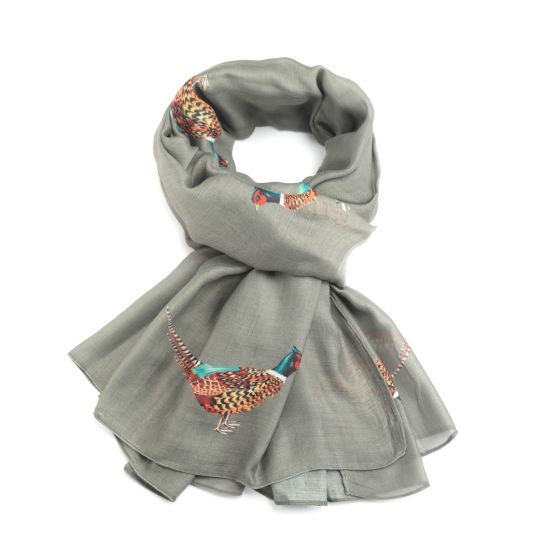 Olive Pheasant Scarf