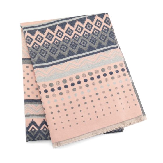 Pink Ikat Dots Winter Scarf