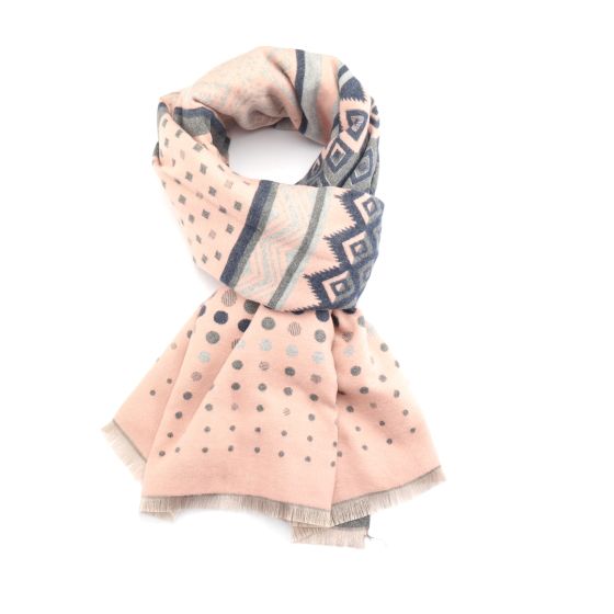 Pink Ikat Dots Winter Scarf