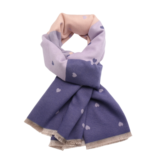 Mini Spots Hearts Purple Winter Scarf