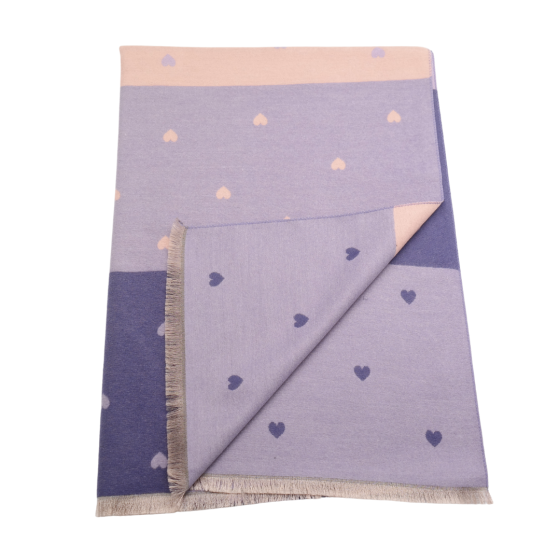 Mini Spots Hearts Purple Winter Scarf