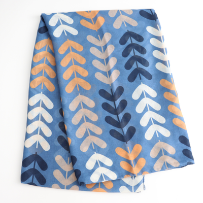 Leaf Stems Denim Scarf