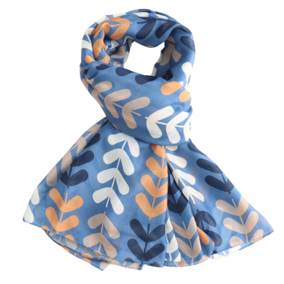 Leaf Stems Denim Scarf