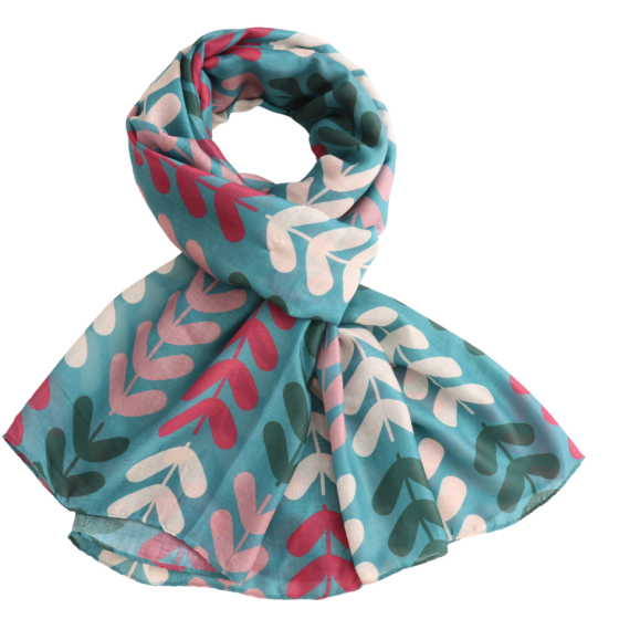 Leaf Stems Green Scarf