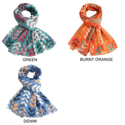 Leaf Stems Green Scarf
