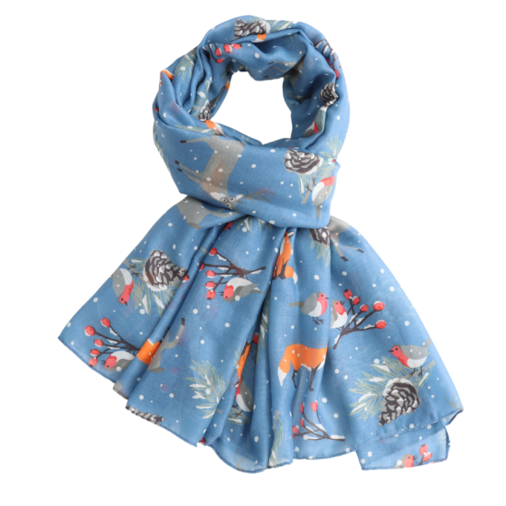 Winter Woodland Denim Scarf
