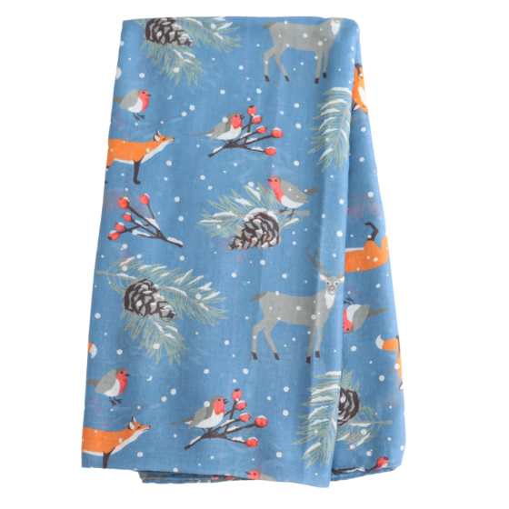 Winter Woodland Denim Scarf