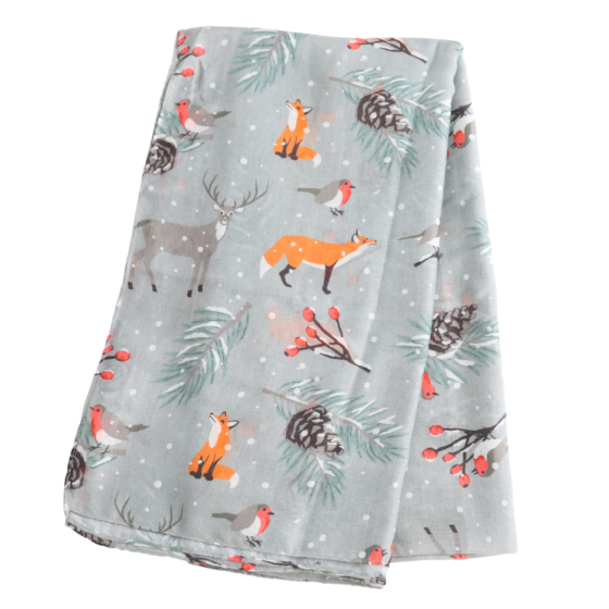 Winter Woodland Grey Scarf