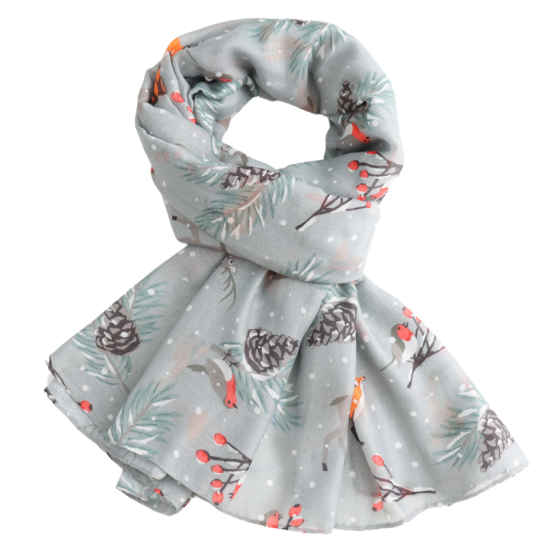Winter Woodland Grey Scarf