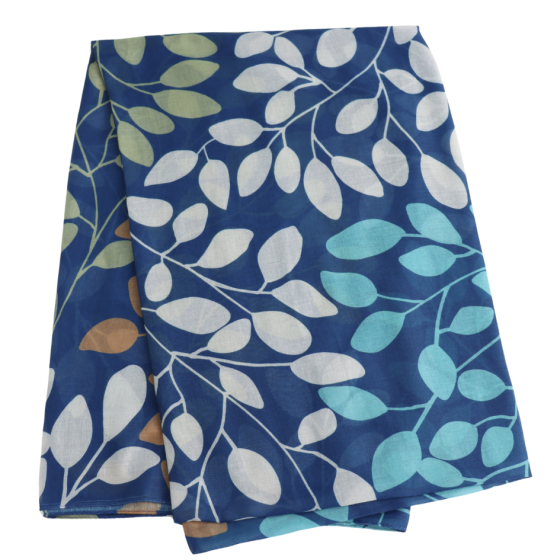 Leafy Branches Navy Scarf