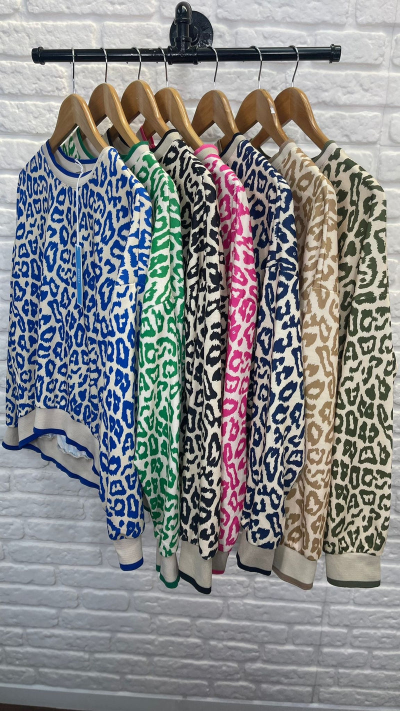 Rebecca Leopard Print Sweatshirt - More Colours Available