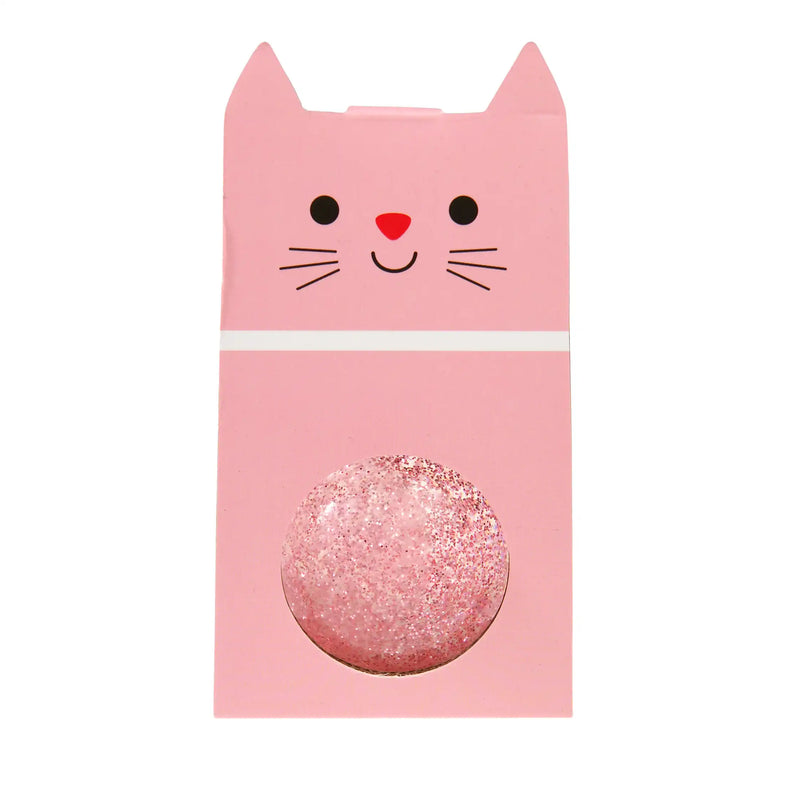 Pink Cat Glitter Bouncy Ball