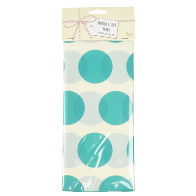 Turquoise Dot Ten Sheets Tissue Paper