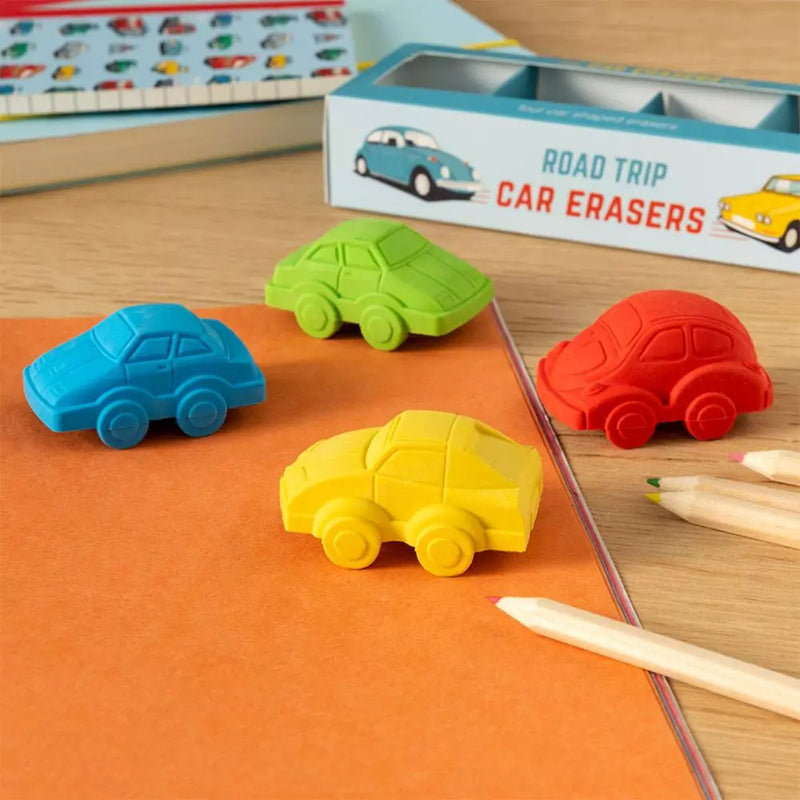 Set Of Four Road Trip Car Erasers