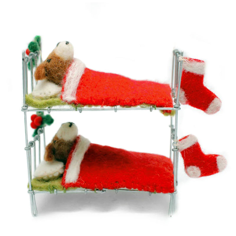 Christmas Terriers In Bunk Bed Decoration