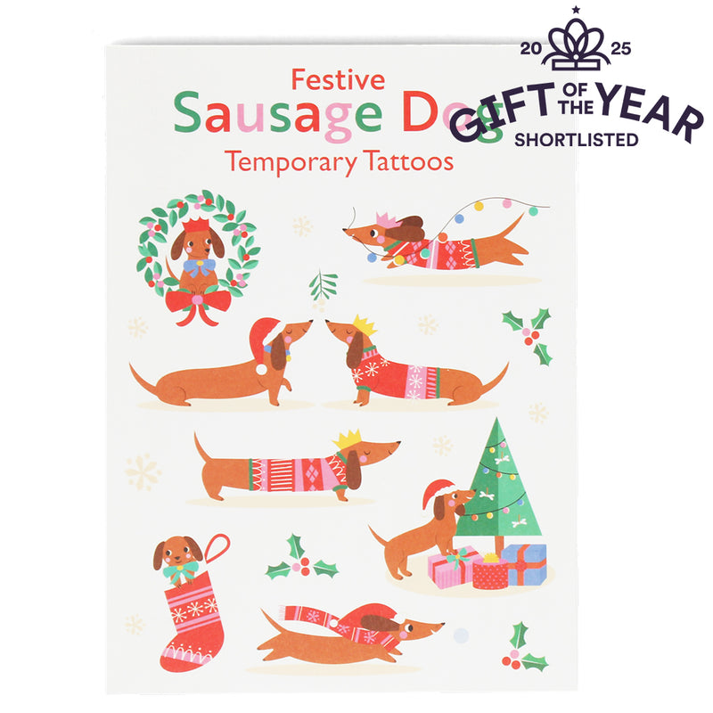 Festive Sausage Temporary Tattoos