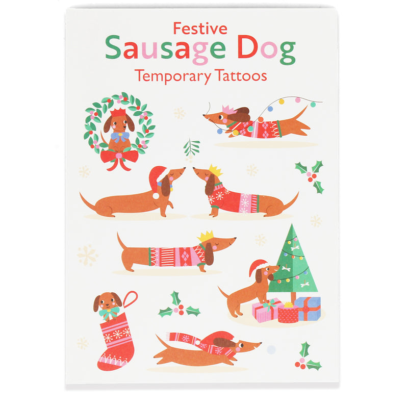 Festive Sausage Temporary Tattoos