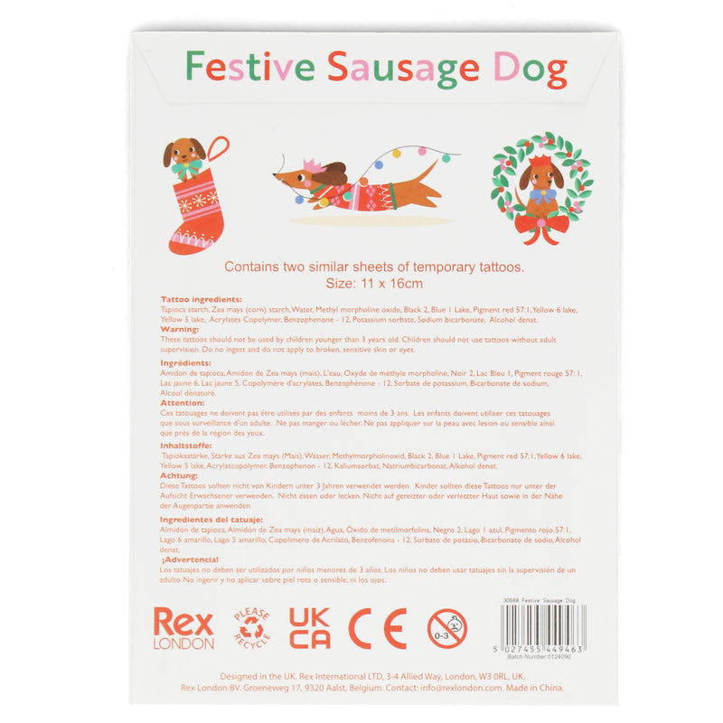 Festive Sausage Temporary Tattoos