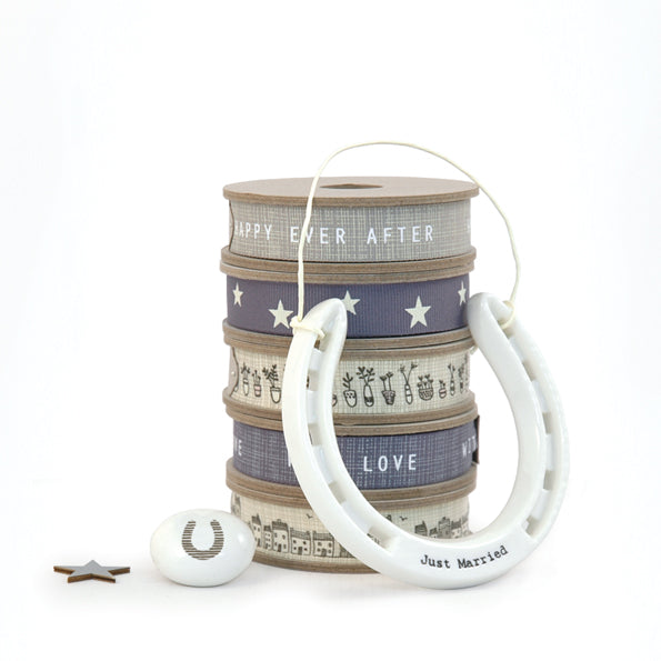 Just Married Porcelain Horseshoe