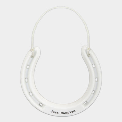 Just Married Porcelain Horseshoe
