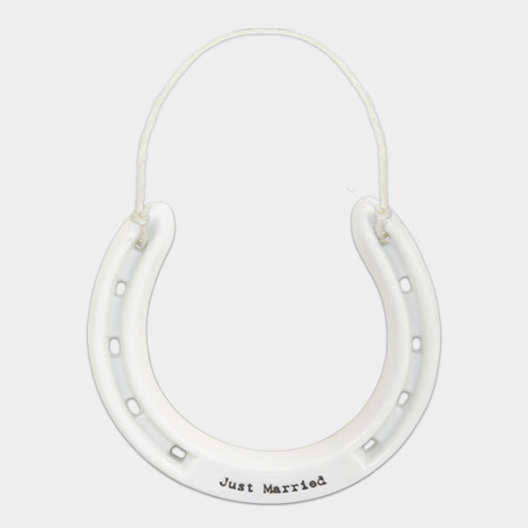 Just Married Porcelain Horseshoe