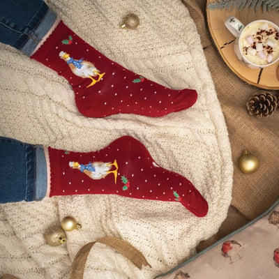 ‘Christmas Scarves’ Duck Bamboo Socks