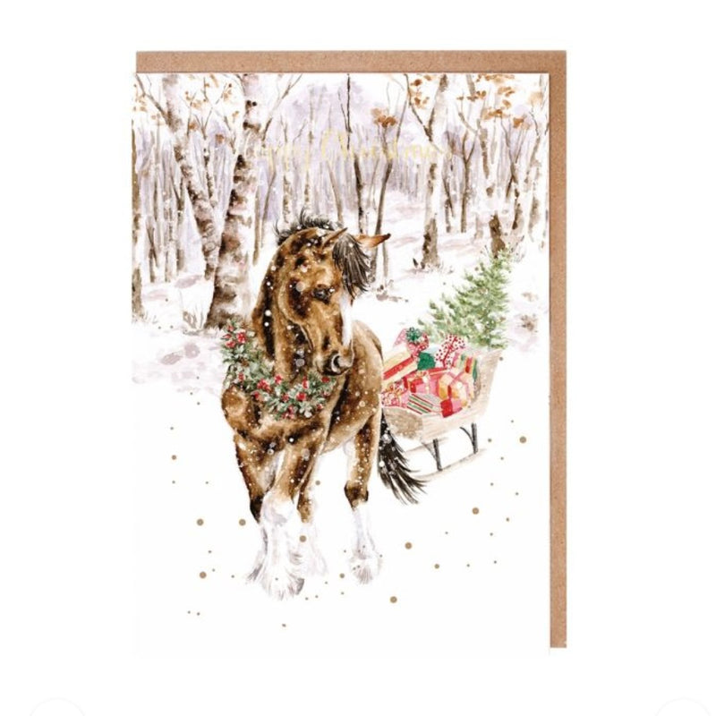 ‘Snowy Sleigh Ride’ Horse Christmas Card Pack